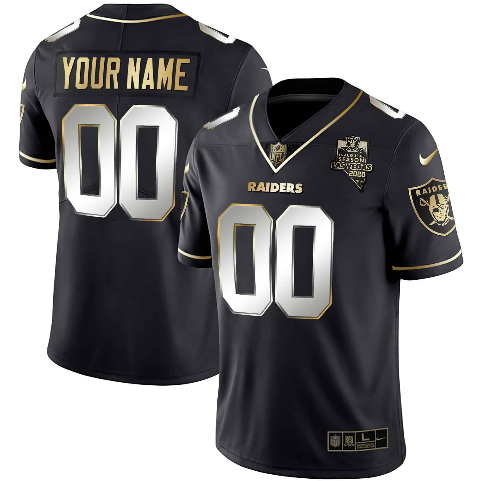 Men Oakland Raiders 2024 Nike Vapor Black Gold & Black Inverted Limited Custom NFL Jersey->customized nfl jersey->Custom Jersey